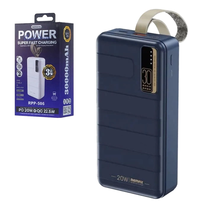 پاوربانک ریمکس RPP-506 توان 22.5 وات ظرفیت 30000 میلی آمپر ساعت