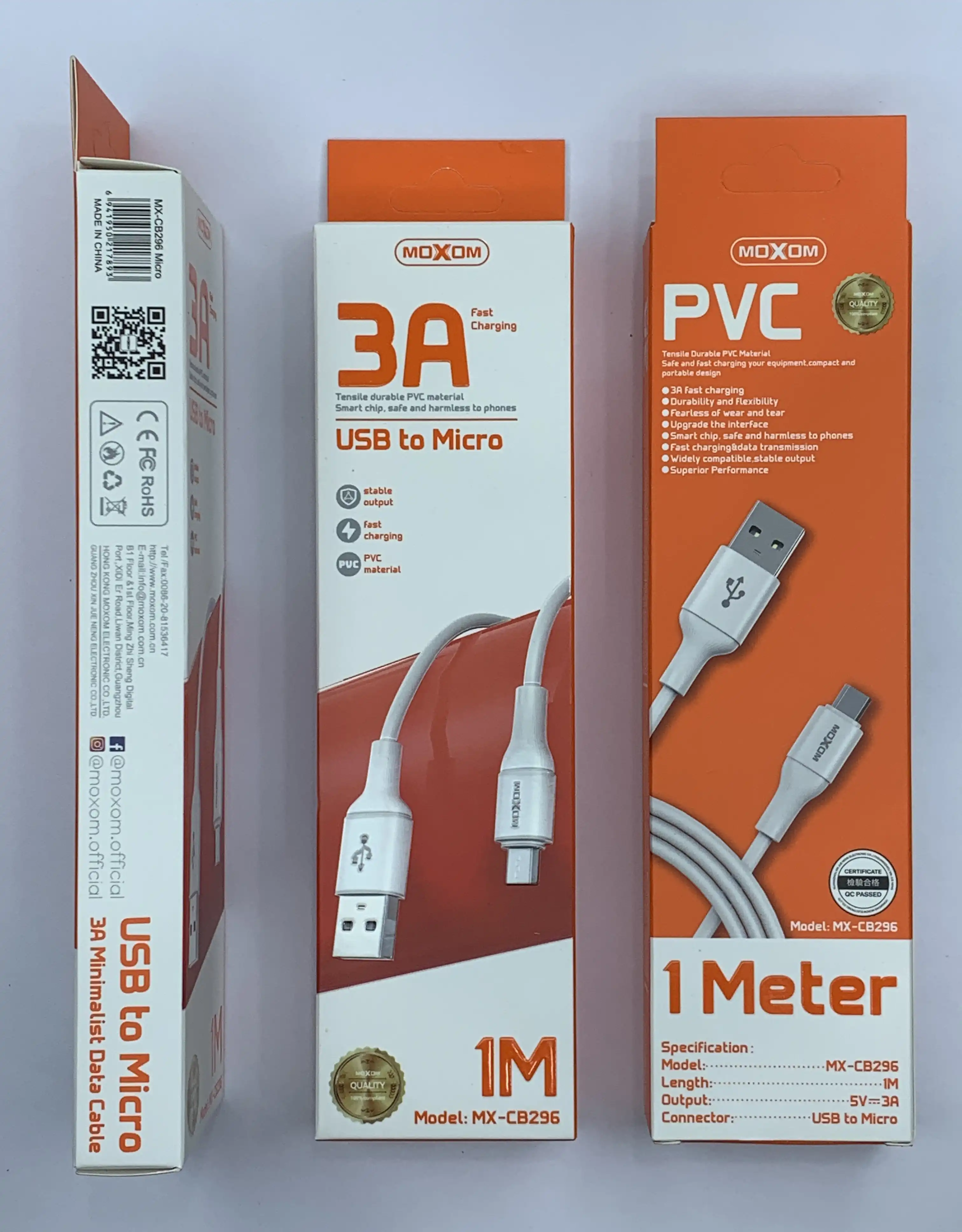 کابل تبدیل USB به microUSB موکسوم CB296