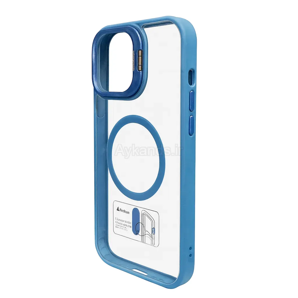قاب اورجینال IPHONE 16 Pro Max مگ سیف دار مدل Metal Case Stand + محافظ لنز رینگی ست