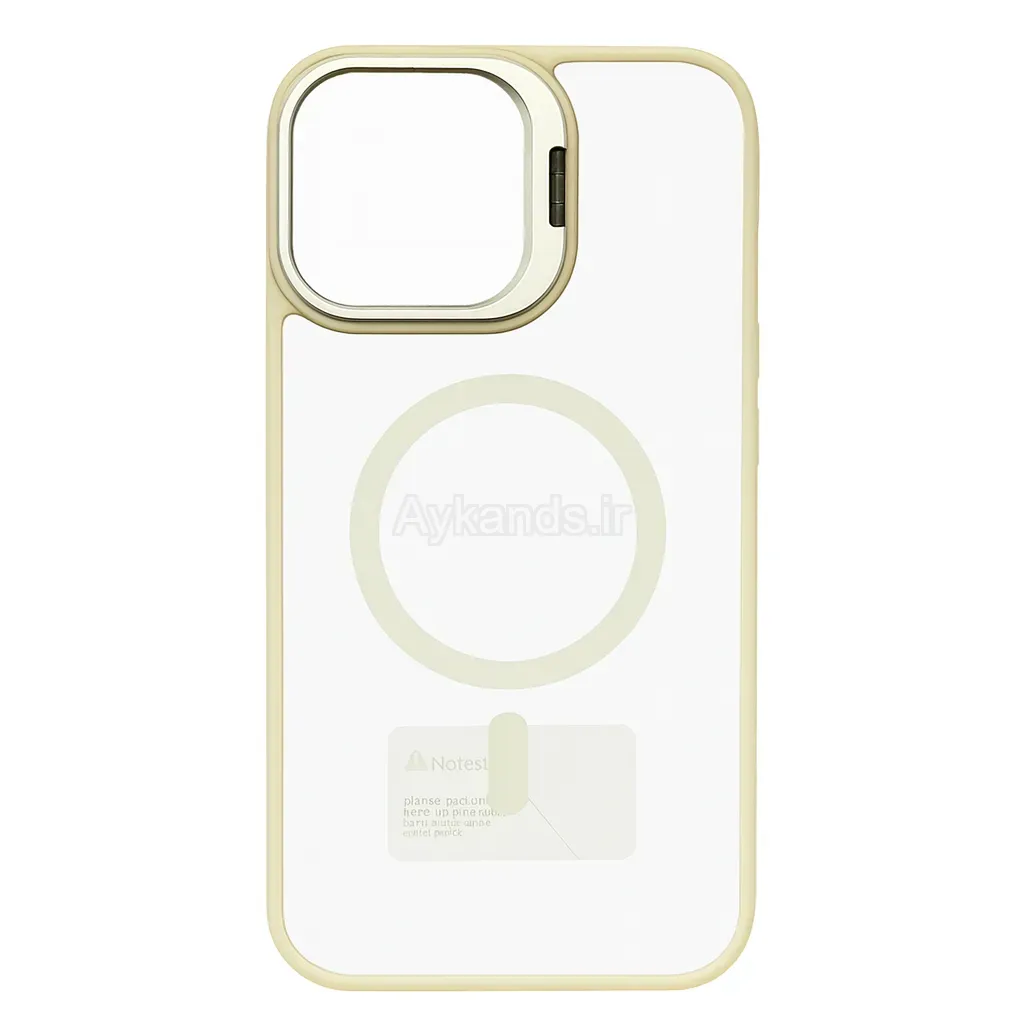 قاب اورجینال IPHONE 12 Pro Max مگ سیف دار مدل Metal Case Stand به همراه محافظ لنز رینگی ست