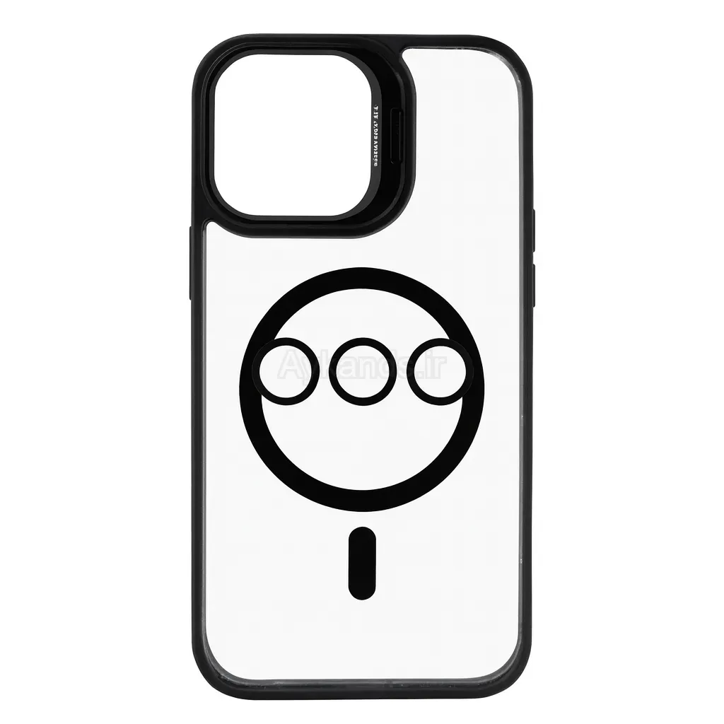 قاب اورجینال IPHONE 16 Pro مگ سیف دار مدل Metal Case Stand به همراه محافظ لنز رینگی ست