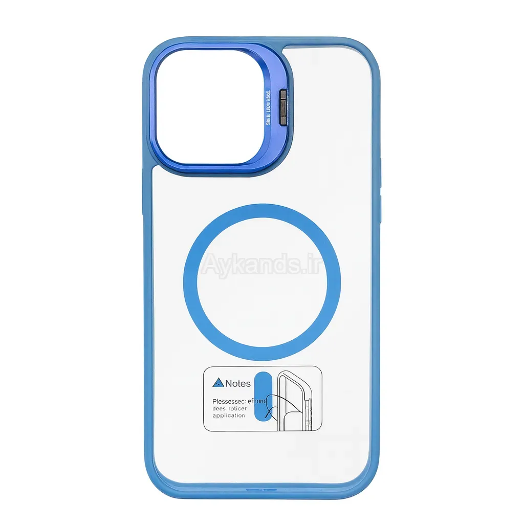 قاب اورجینال IPHONE 12 Pro Max مگ سیف دار مدل Metal Case Stand به همراه محافظ لنز رینگی ست