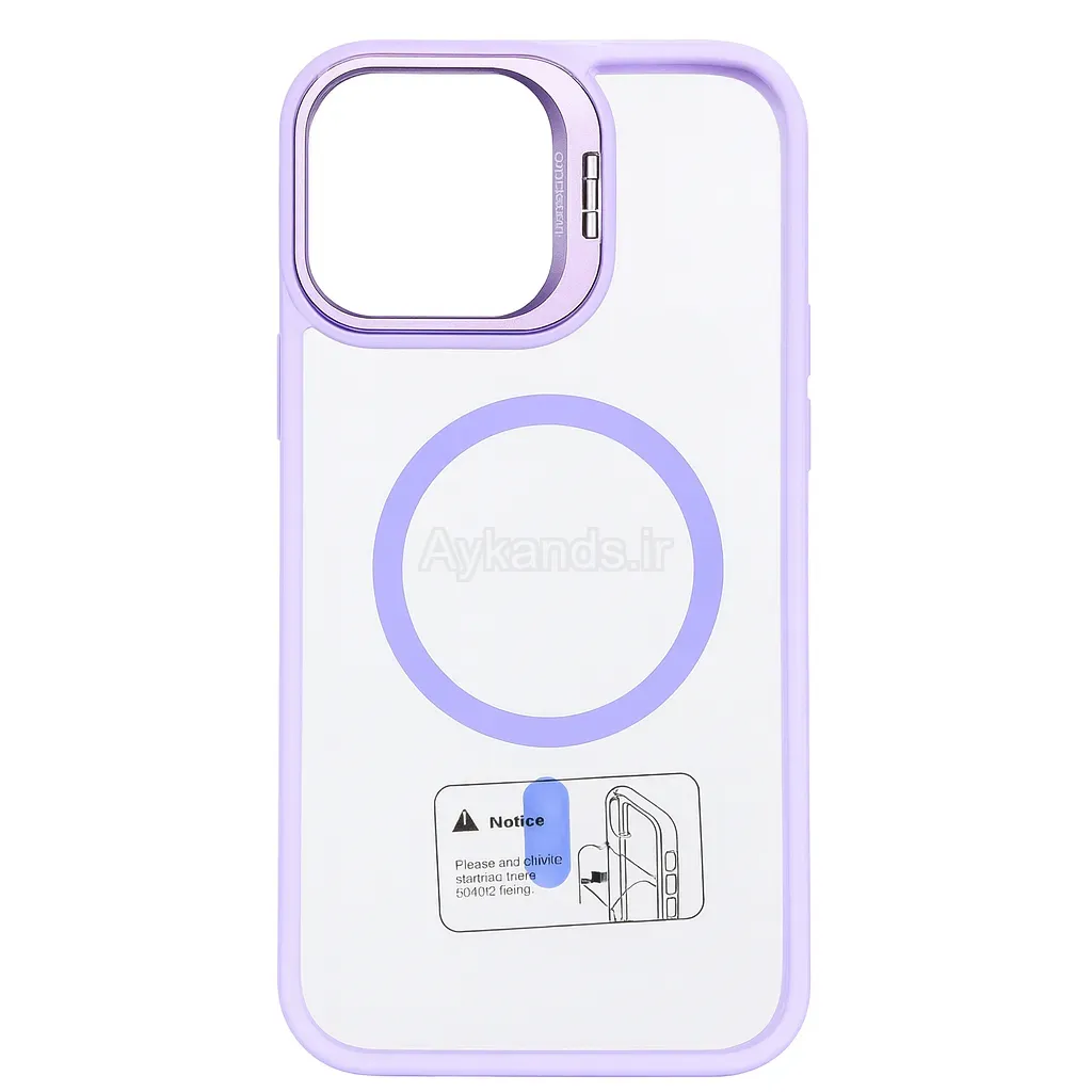 قاب اورجینال IPHONE 16 Pro مگ سیف دار مدل Metal Case Stand به همراه محافظ لنز رینگی ست