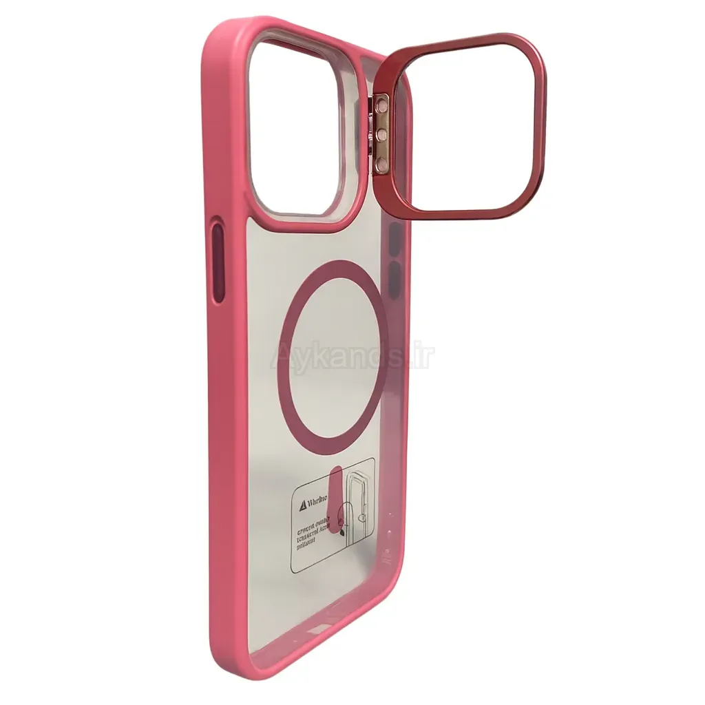 قاب اورجینال IPHONE 12 Pro Max مگ سیف دار مدل Metal Case Stand به همراه محافظ لنز رینگی ست