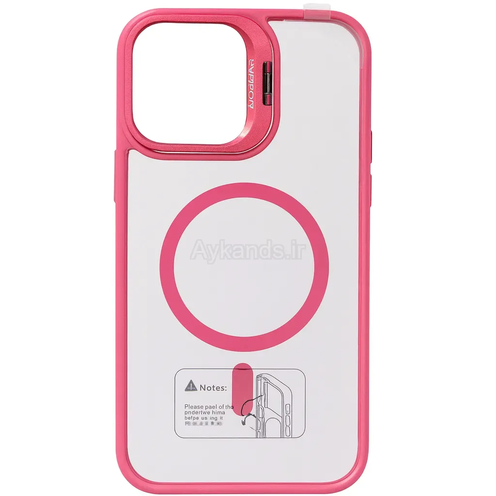 قاب اورجینال IPHONE 12 مگ سیف دار مدل Metal Case Stand به همراه محافظ لنز رینگی ست